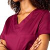 Women's Scrub Top Amazon Essentials Classic Fit V-Neck Stretch-4
