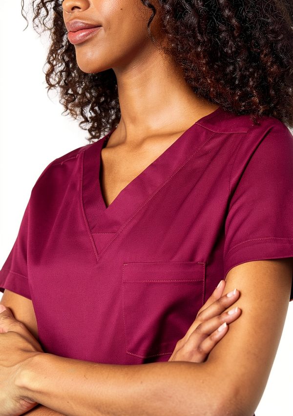 Women's Scrub Top Amazon Essentials Classic Fit V-Neck Stretch-4