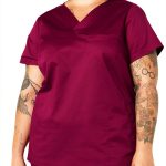 Women's Scrub Top Amazon Essentials Classic Fit V-Neck Stretch-0