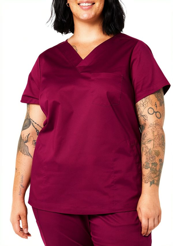 Women's Scrub Top Amazon Essentials Classic Fit V-Neck Stretch-0