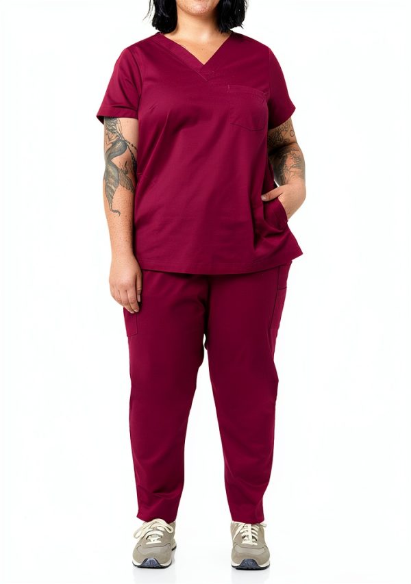 Women's Scrub Top Amazon Essentials Classic Fit V-Neck Stretch-2