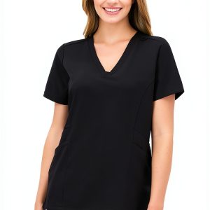 Hanes Women's Scrub Top HSA100 V‑Neck Flexible Fit Medical Shirt-0