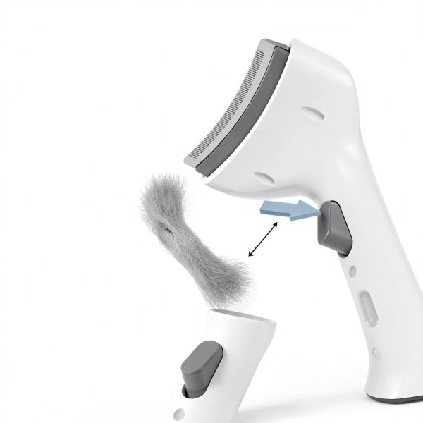 Cat Deshedding Brush QEETOOHH Comb One Click-3