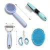 Grooming Brush Kit ONEZYE 5-Piece Cat Set with Self-Cleaning Flea Comb-6