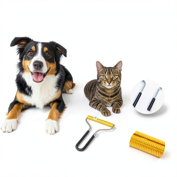 Analan 3-in-1 Pet Hair Remover & Grooming Set for Dogs & Cats – Self-Cleaning Brush for Shedding, Cat Brush, Metal Fur Remover for Couch Carpet & Car, and Rubber Tool for Clothes & Bedding-3