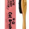 The Buddy System Cat Brush with Boar Bristle and Wooden Handle, Professional Grade Daily Grooming Hairbrush, Reduce Shedding, Soft Hair and Healthy Shine (1 Pack)-0