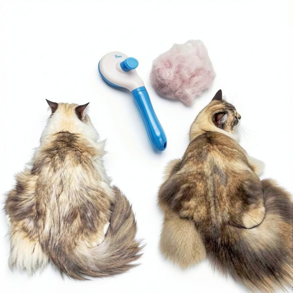 Analan 3-in-1 Pet Hair Remover & Grooming Set for Dogs & Cats – Self-Cleaning Brush for Shedding, Cat Brush, Metal Fur Remover for Couch Carpet & Car, and Rubber Tool for Clothes & Bedding-2